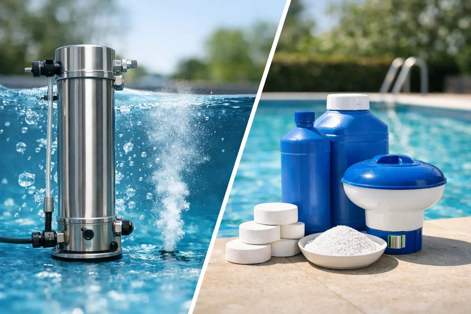 Ozono versus cloro en piscina: qué elegir