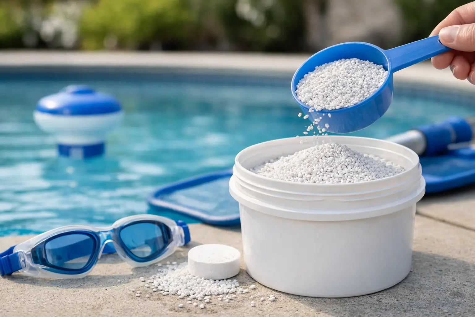 Cómo usar tricloro granular para piscina