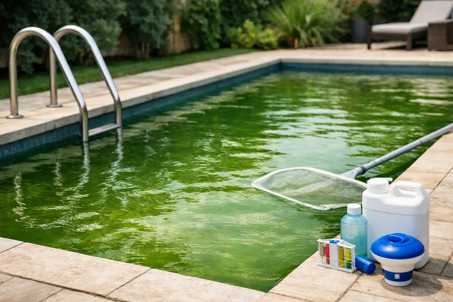 Qué causa agua verdosa en la piscina y cómo tratarla