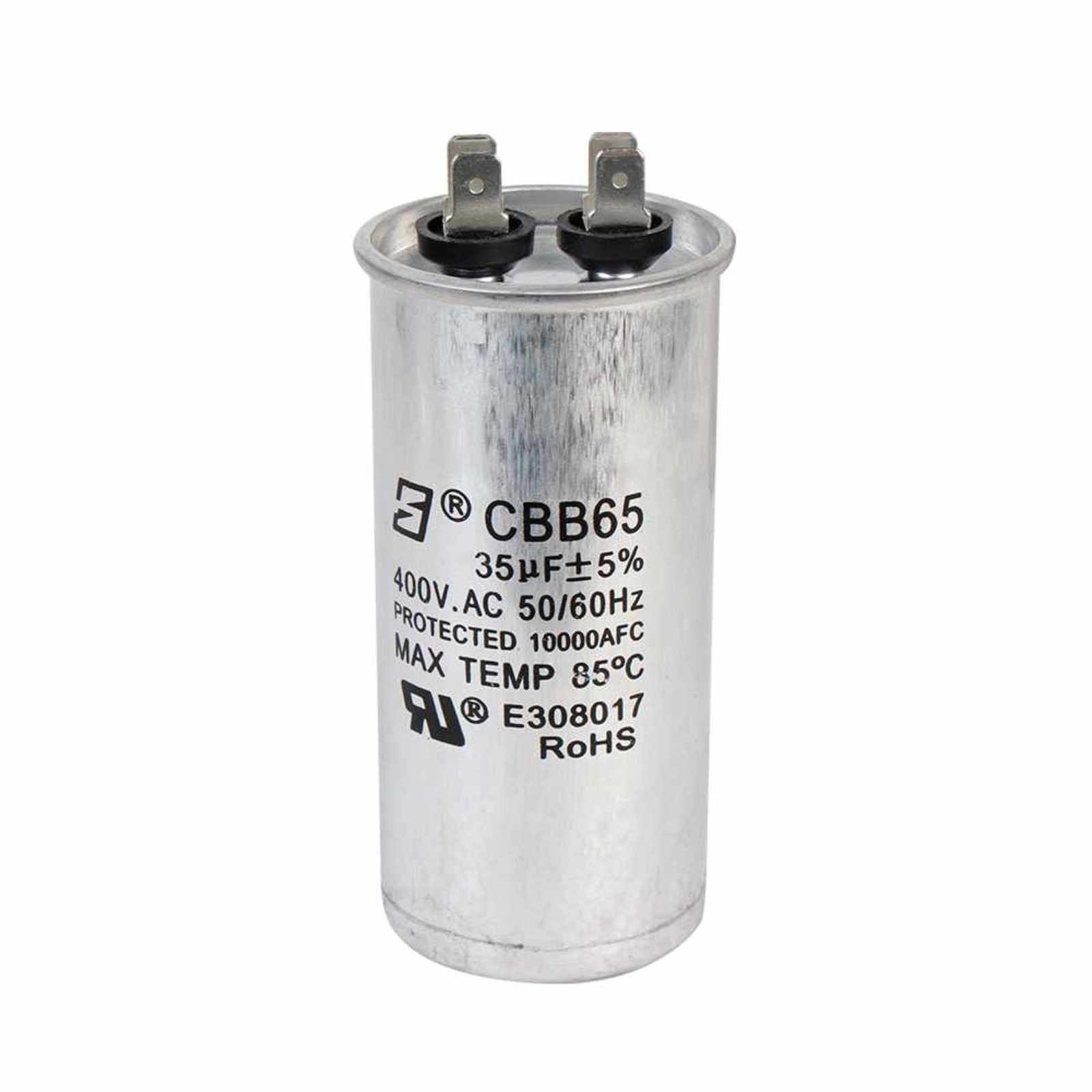Capacitor de trabajo 35MF ±5%, 400V, para la caja de control AQUA PAK modelo CCQA 1.5230. Modelo: 007-001-D-098