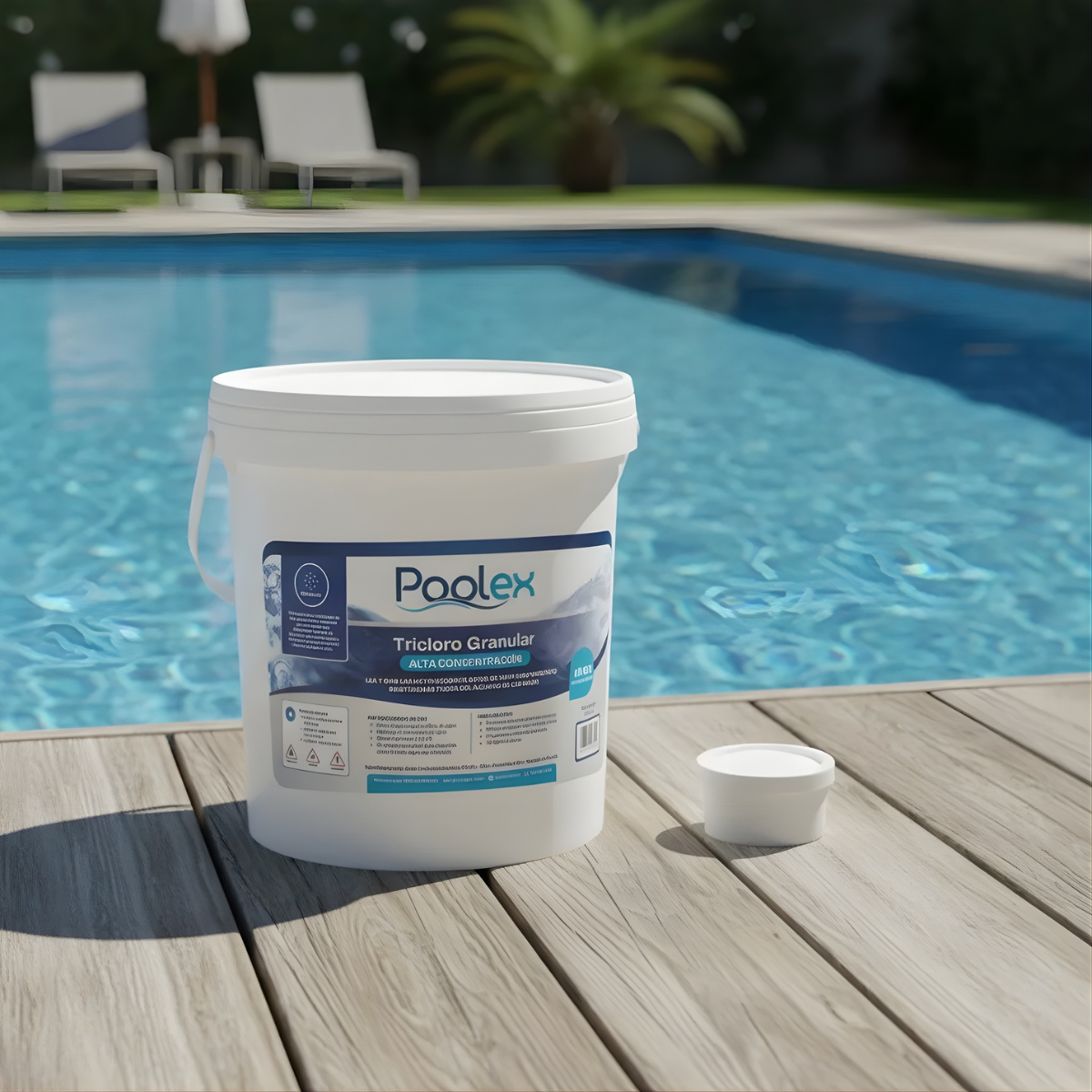POOLEX Tricloro Granular (10 kg) para Piscinas, de Alta concentracion y acción prolongada