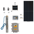 Kit Motobomba solar sumergible con panel solar y accesorios. Modelo: AQT-KOLOS3-35