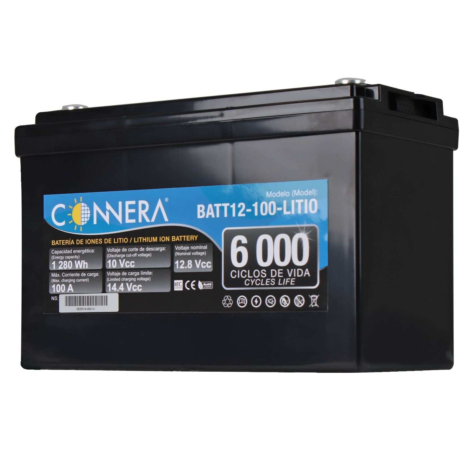 Batería de LITIO LifePO₄. Modelo: BATT12-100-LITIO