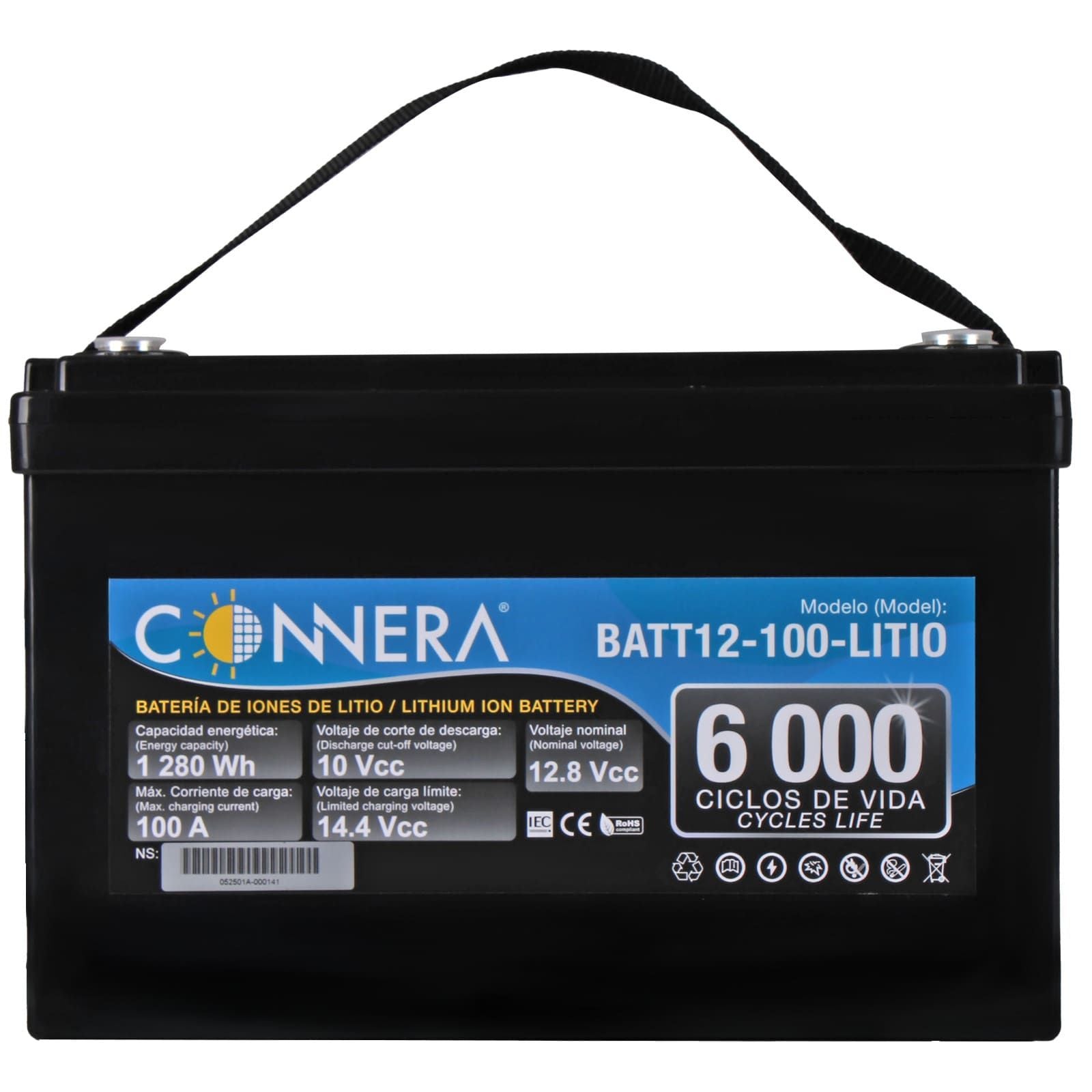 Batería de LITIO LifePO₄. Modelo: BATT12-100-LITIO