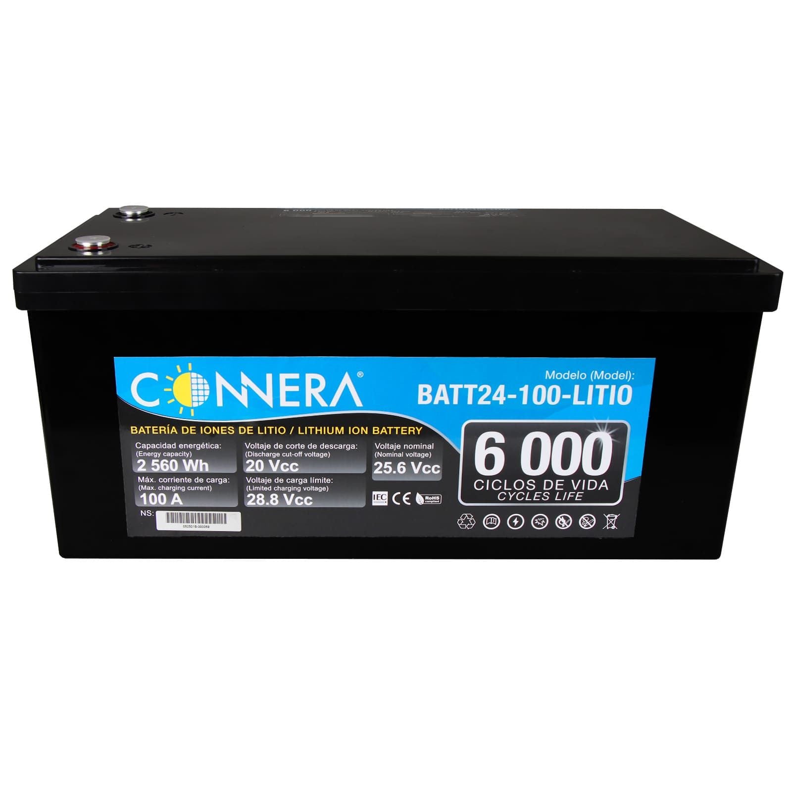 Batería de LITIO LifePO₄. Modelo: BATT24-100-LITIO