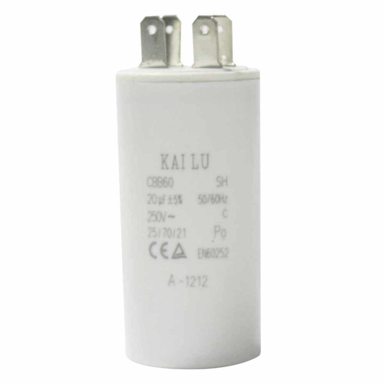 Capacitor 20MF ±5%, 250V, con terminal espada para la bomba AP-4. Modelo: CAPAC-AP4