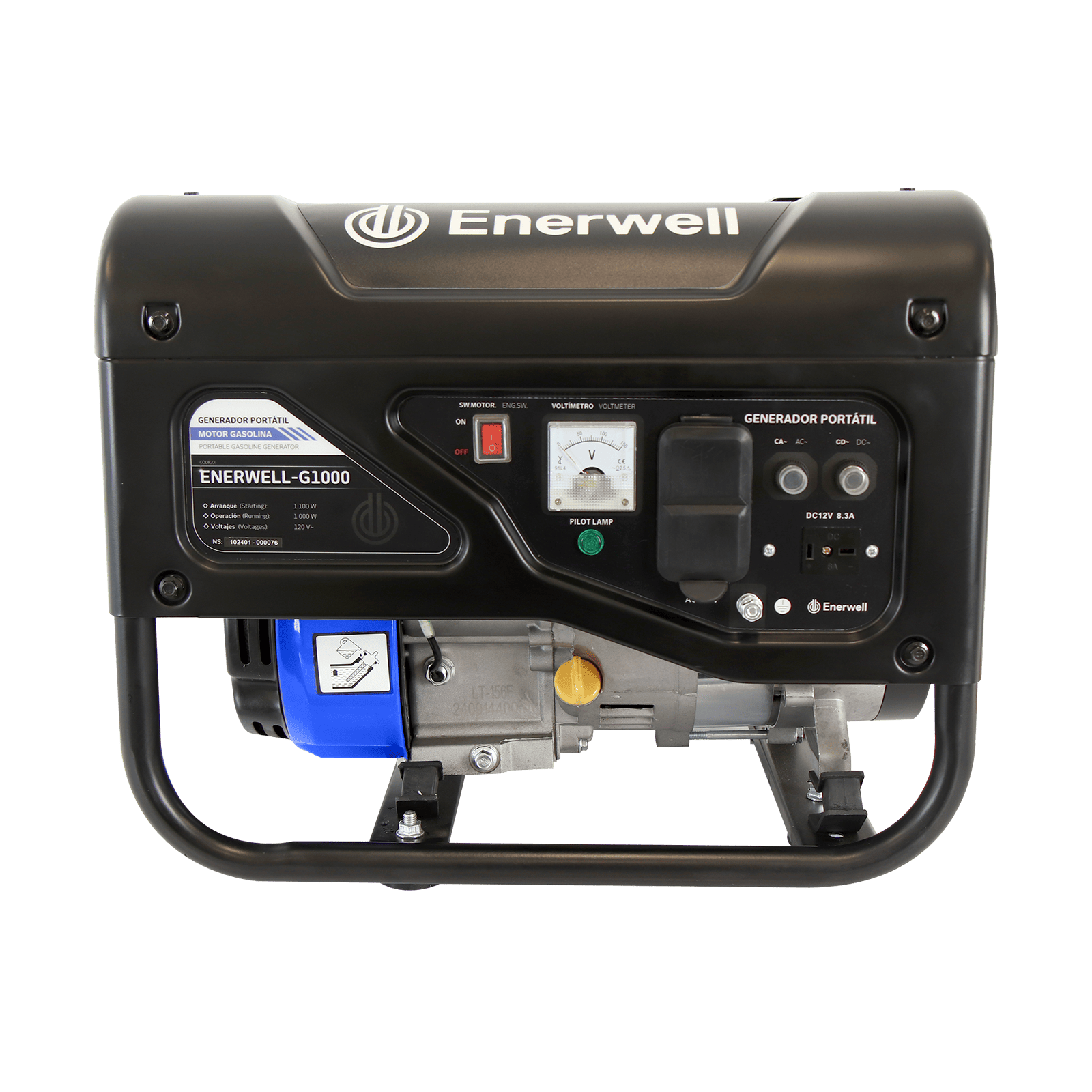 Generador portátil a gasolina. Modelo: ENERWELL-G1000