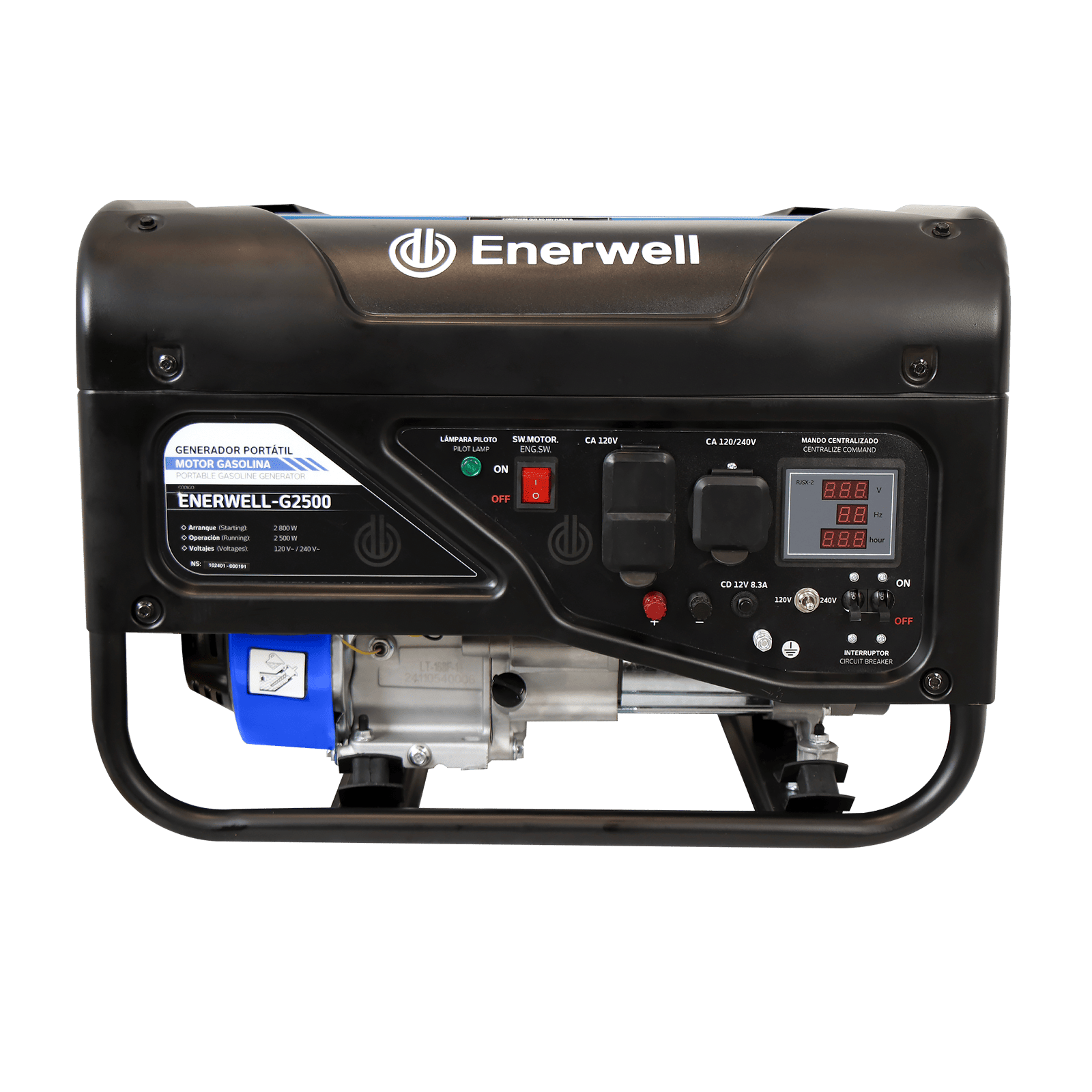 Generador portátil a gasolina. Modelo: ENERWELL-G2500