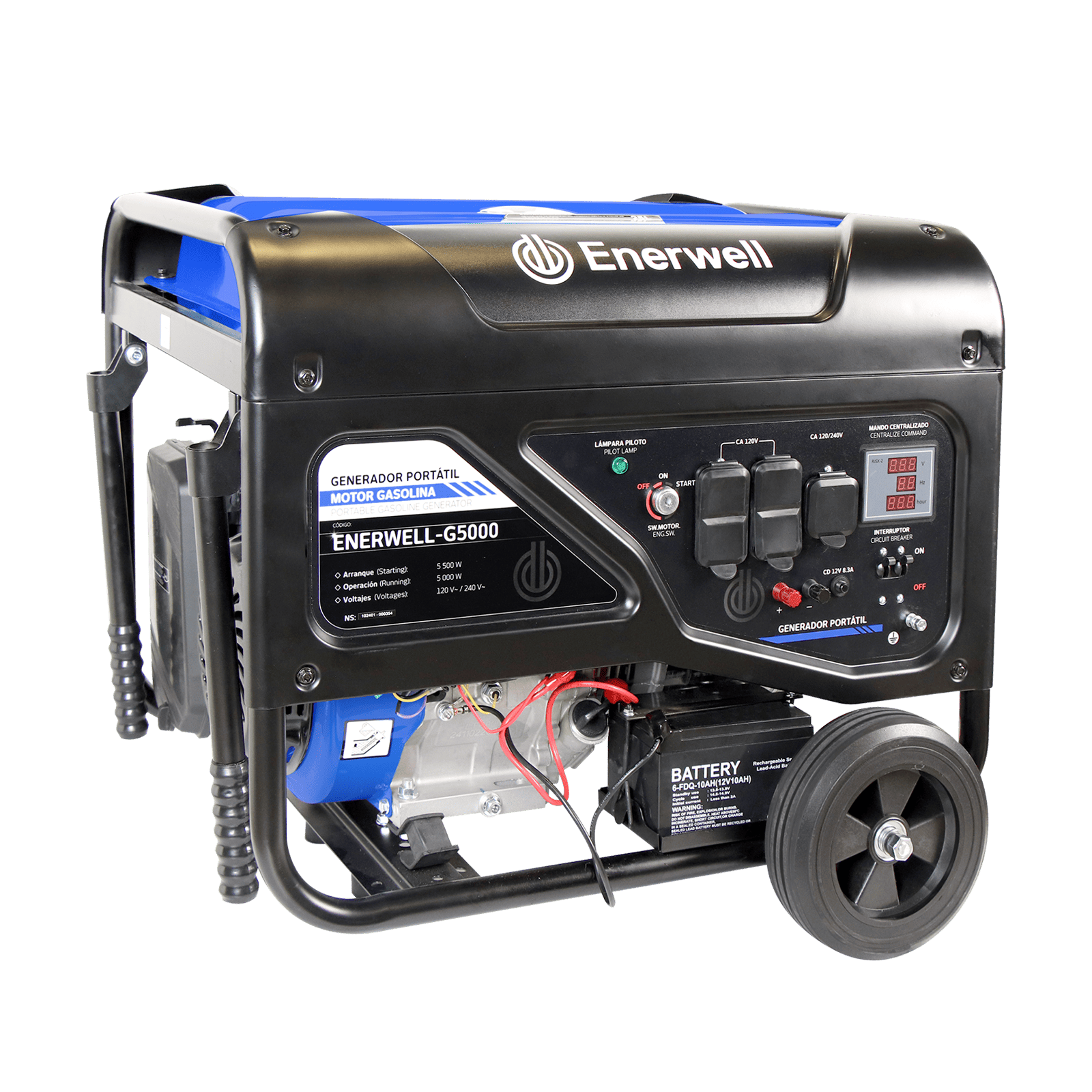 Generador portátil a gasolina. Modelo: ENERWELL-G5000