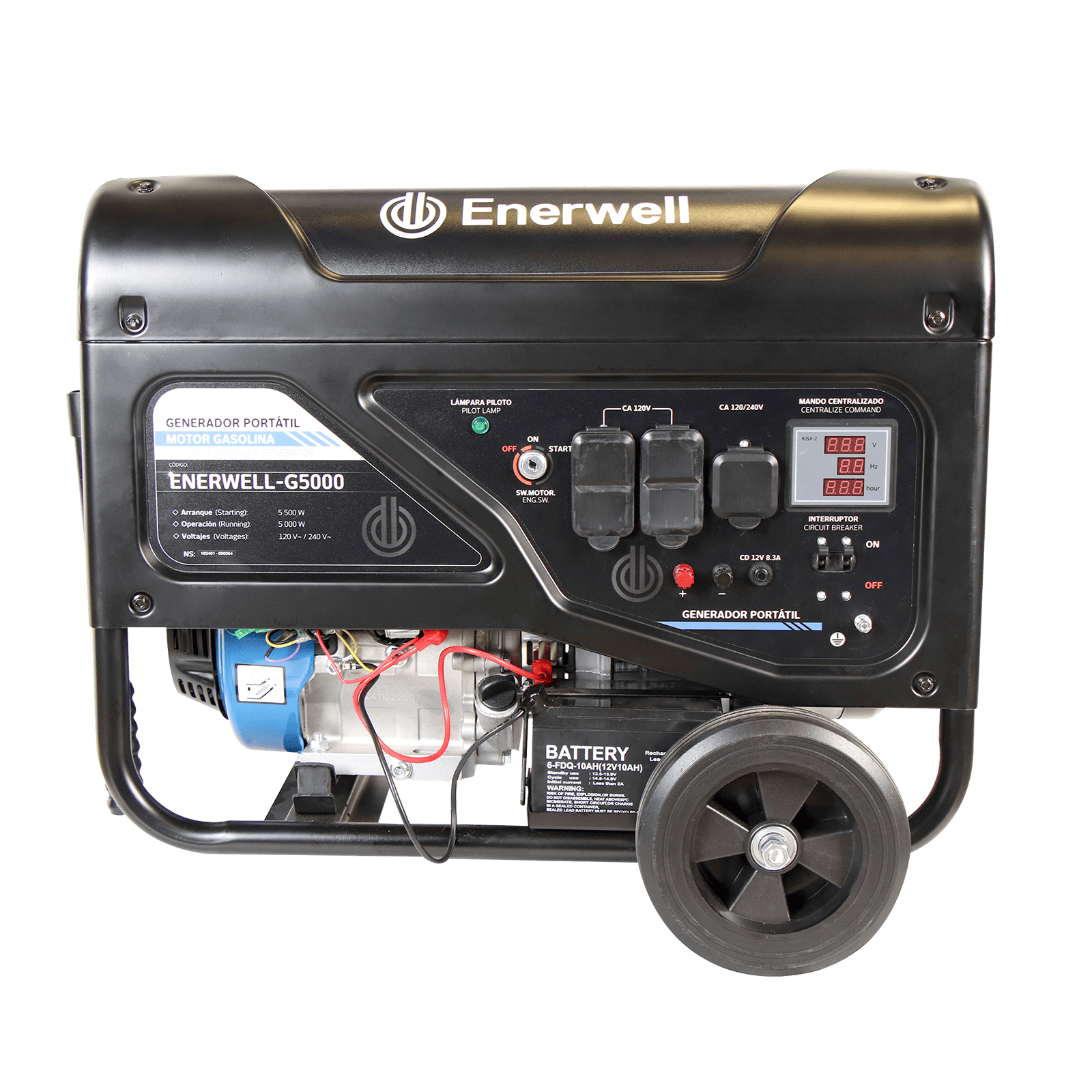 Generador portátil a gasolina. Modelo: ENERWELL-G5000