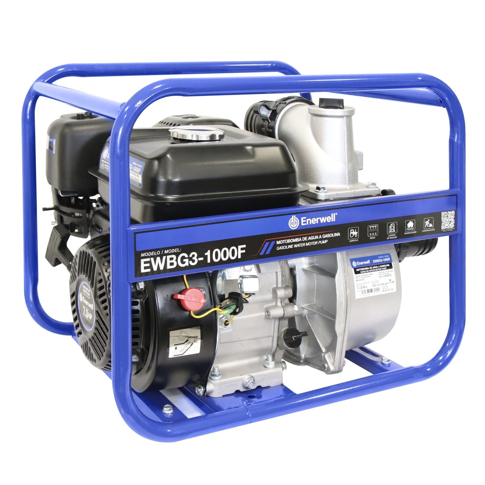 Bomba de agua con motor a gasolina. Modelo: EWBG3-1000F