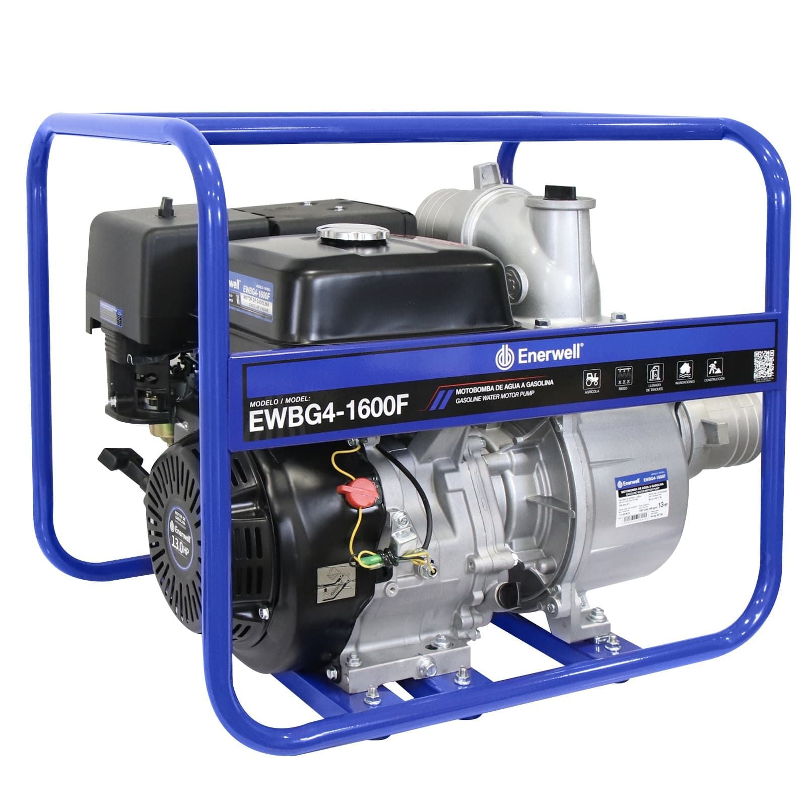 Bomba de agua con motor a gasolina. Modelo: EWBG4-1600F