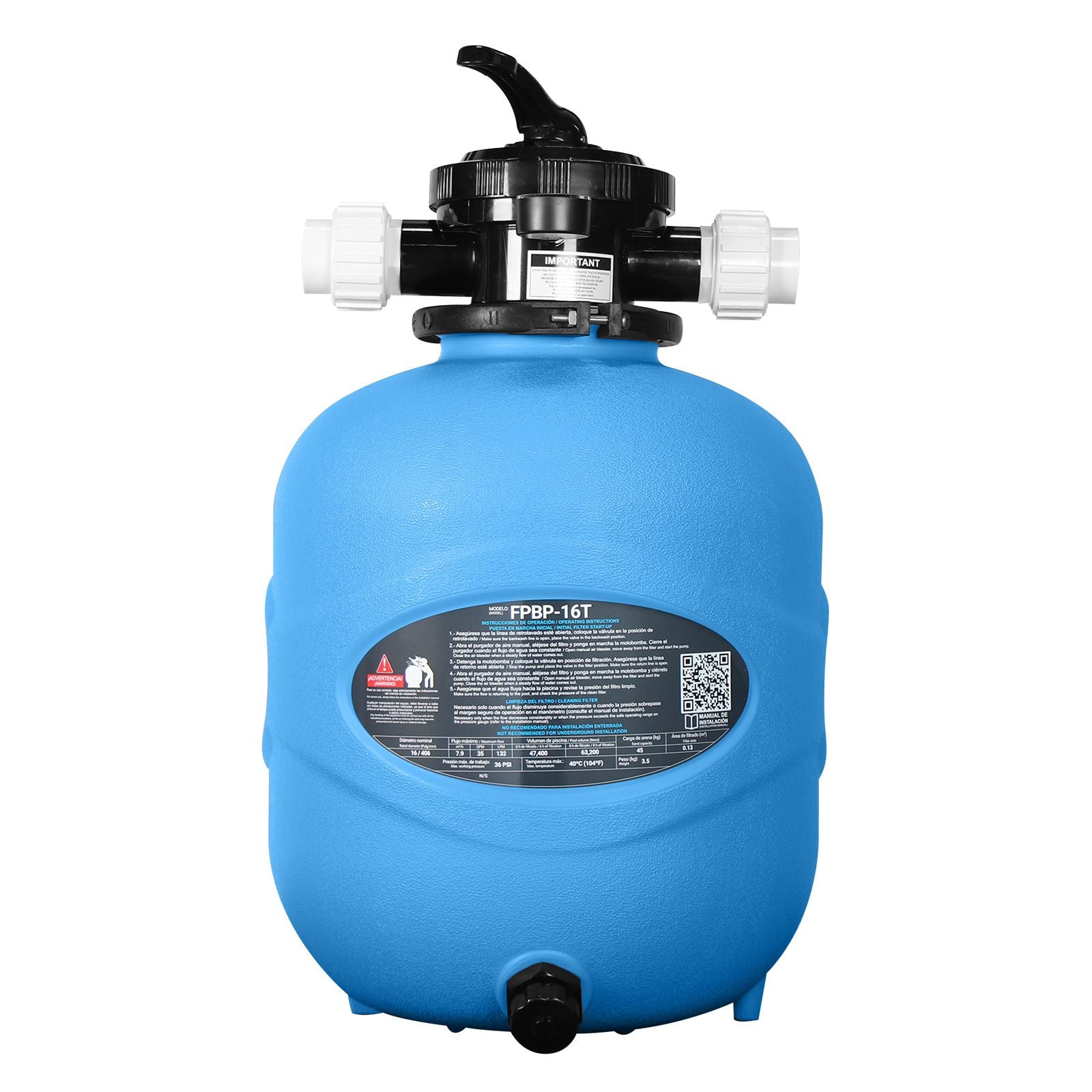 Filtro de arena para piscina. Modelo: FPBP-16T