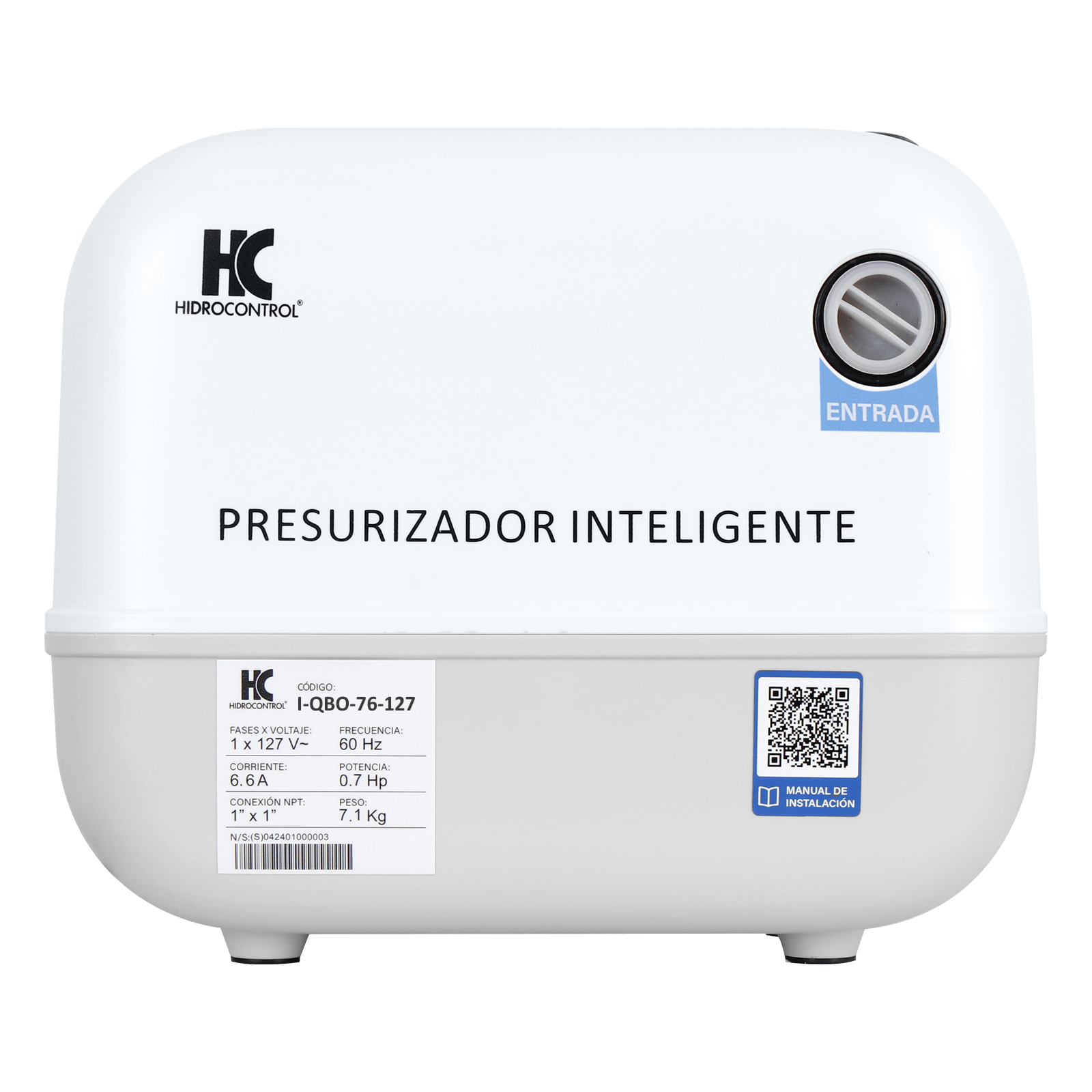 Presurizador inteligente inverter de presión constante. Modelo: I-QBO-76-127