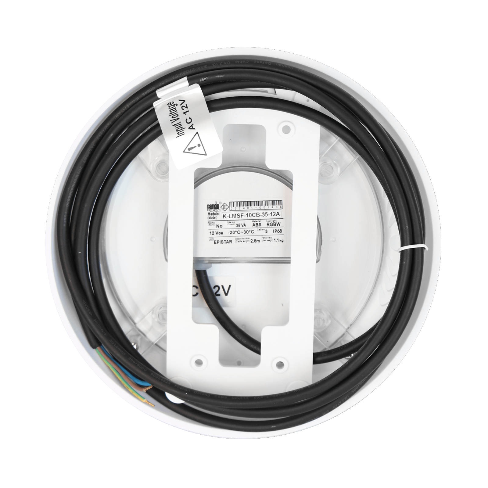 Lámpara led para piscinas. Modelo: K-LMSF-10CB-35-12A