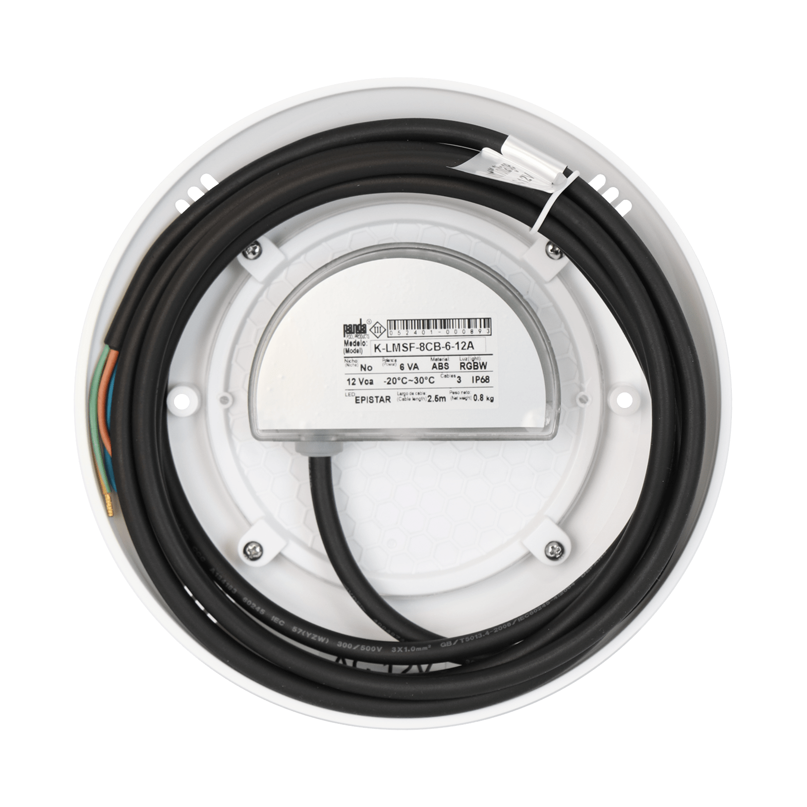 Lámpara led para piscinas. Modelo: K-LMSF-8CB-6-12A