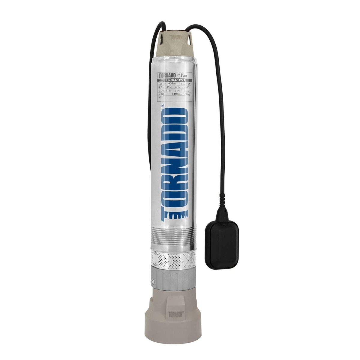 Motobomba sumergible para norias, cisternas y pozos profundos. Modelo: KIN58-4/1127A