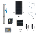 Kit Motobomba solar sumergible con panel solar y accesorios. Modelo: AQT-KOLOS4-120
