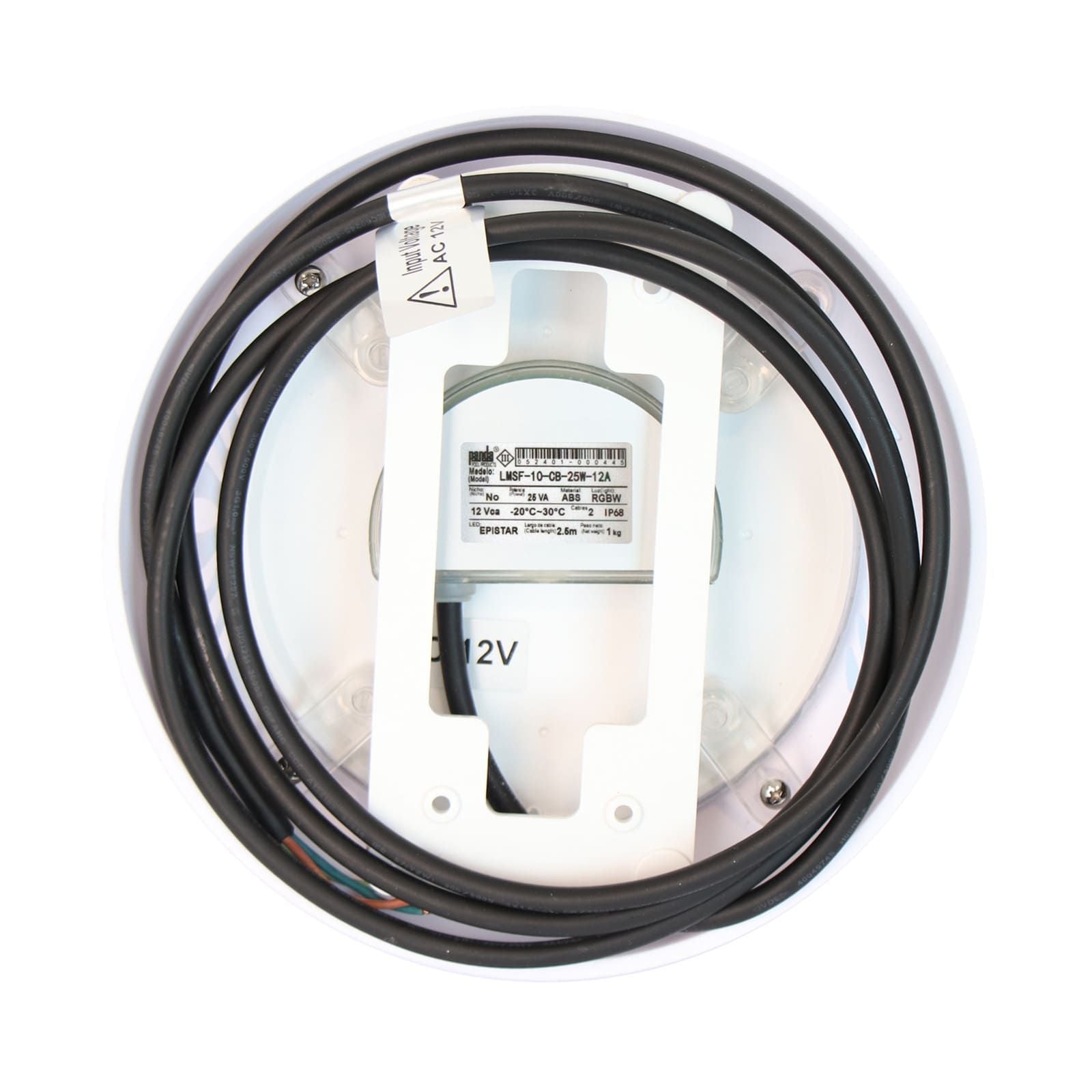 Lámpara led para piscinas. Modelo: LMSF-10-CB-25W-12A