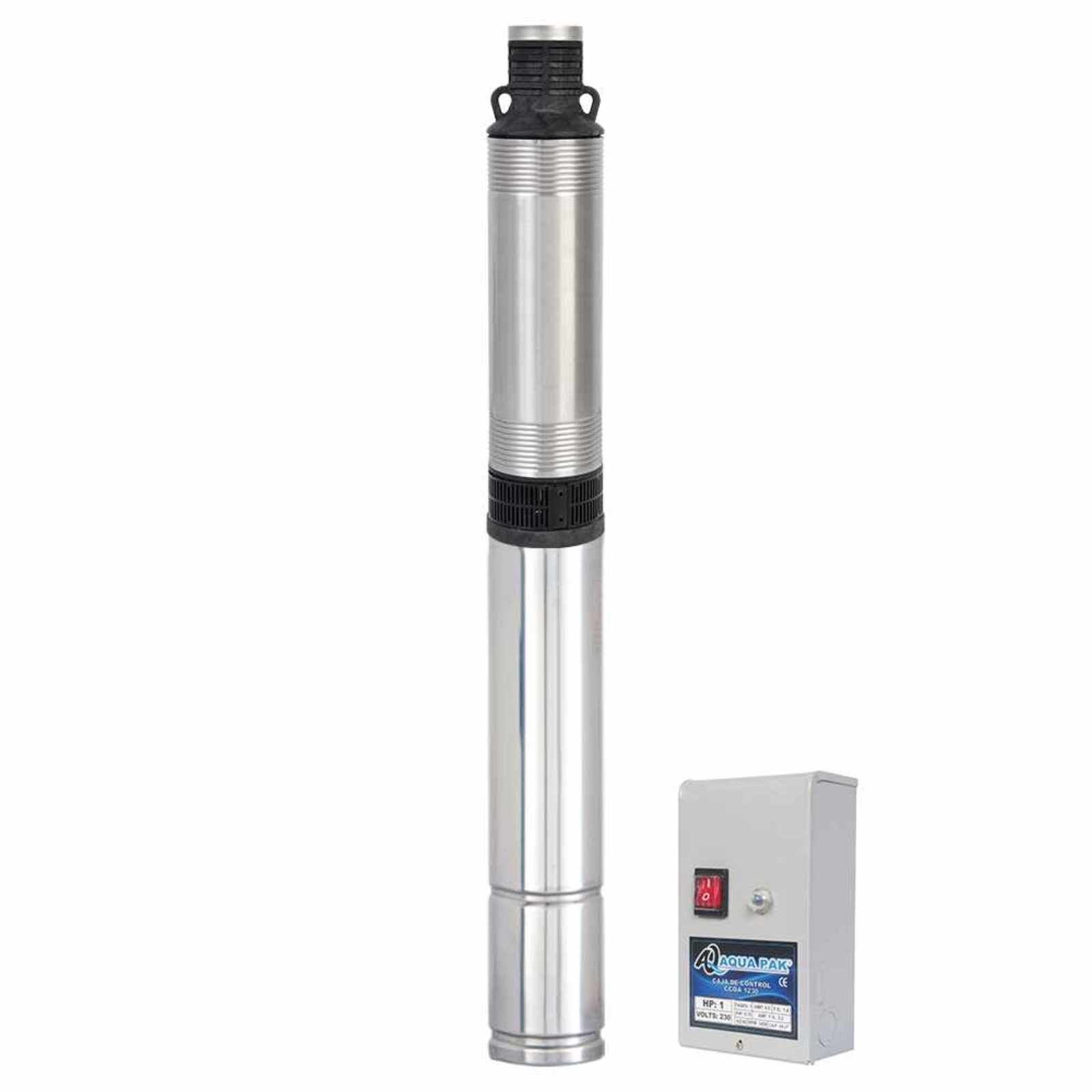 AQUA PAK Modelo M1.5P10-8/1230 — Motobomba sumergible para agua limpia 1 HP 4"