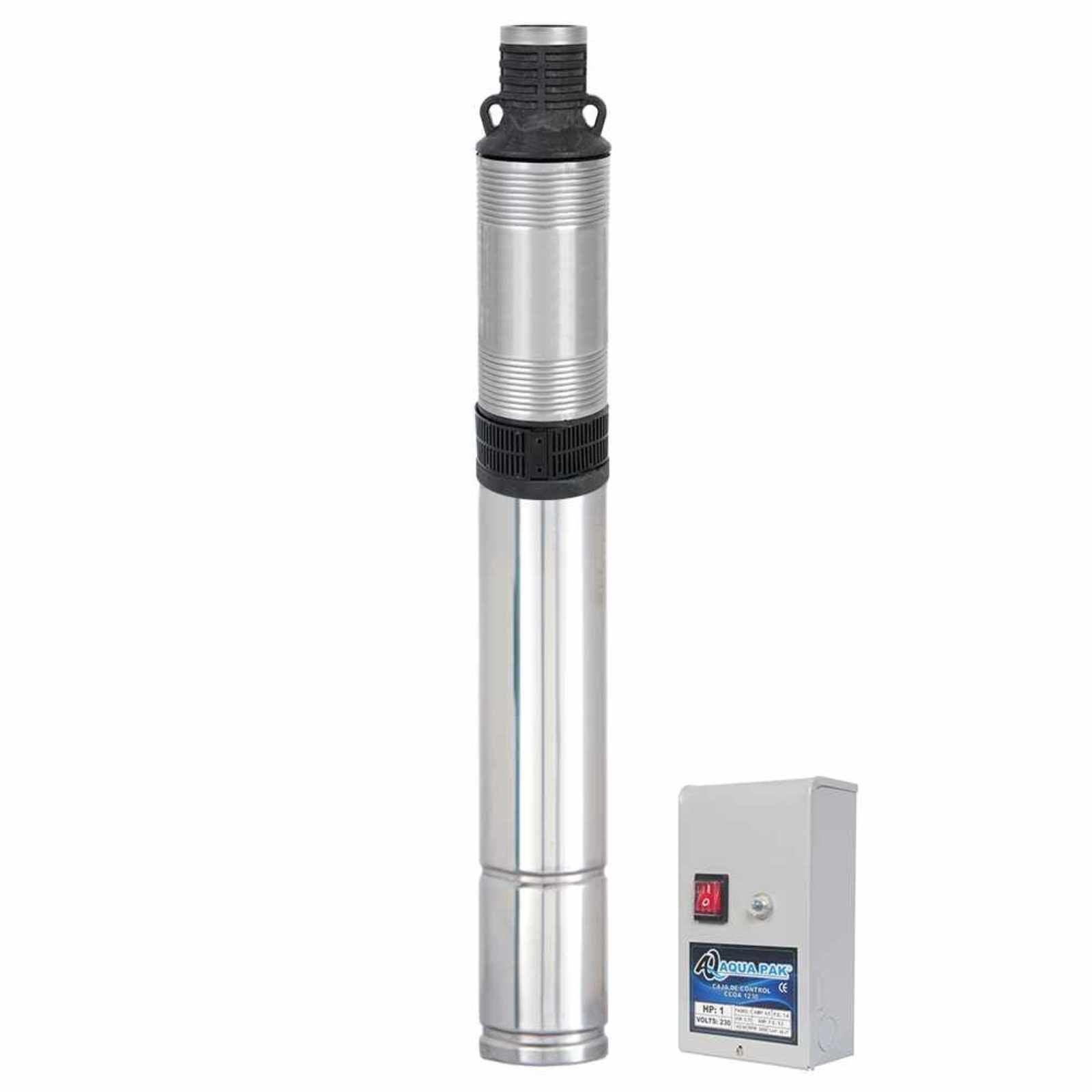AQUA PAK Modelo M1P05-5/1230 — Motobomba sumergible para agua limpia 1/2 HP 4"
