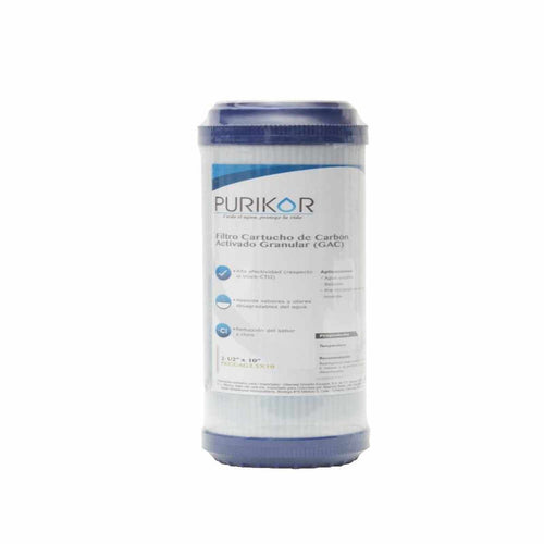 Filtro cartucho de carbón activado granular (GAC). Modelo: PKCGAC4.5X10