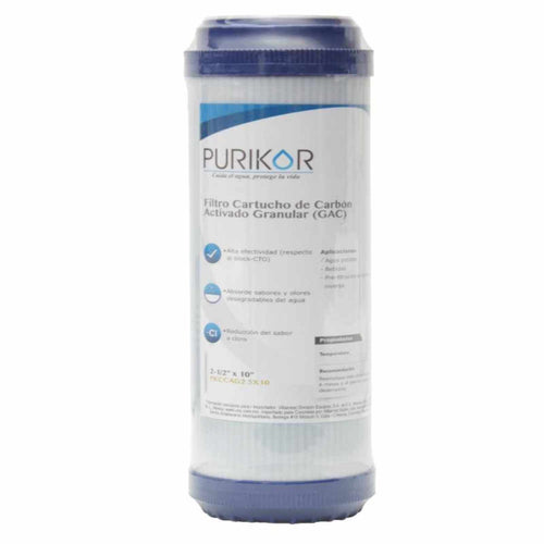 Filtro cartucho de carbón activado granular (GAC). Modelo: PKCGAC4.5X20