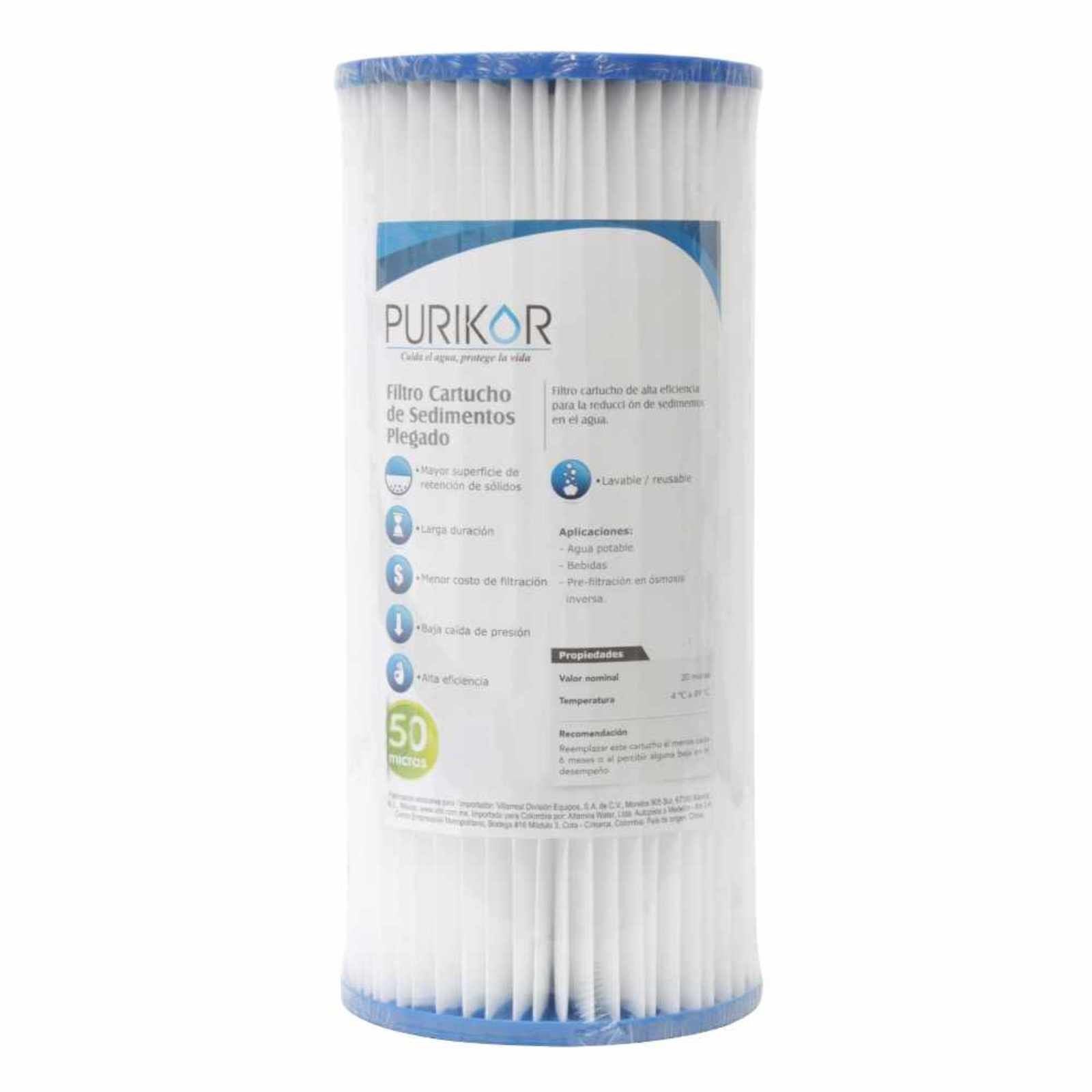 Filtro de cartucho plegable (PL). Modelo: PKCPL4.5X20X50