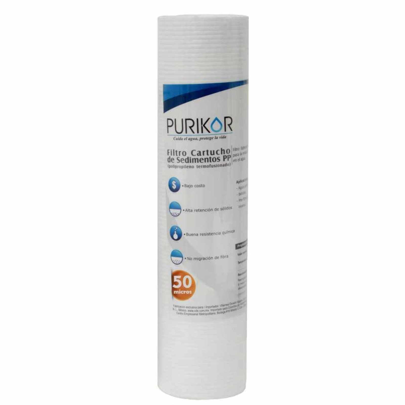 Filtro cartucho de polipropileno termofusionado. Modelo: PKCPP2.5X20X50