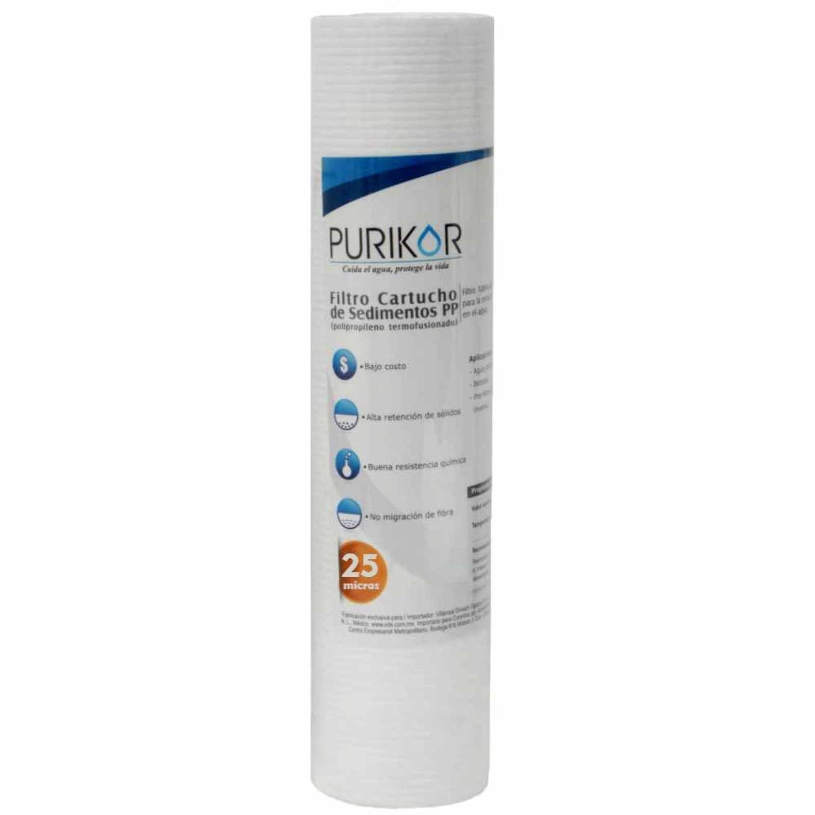 Filtro cartucho de polipropileno termofusionado. Modelo: PKCPP2.5X30X25