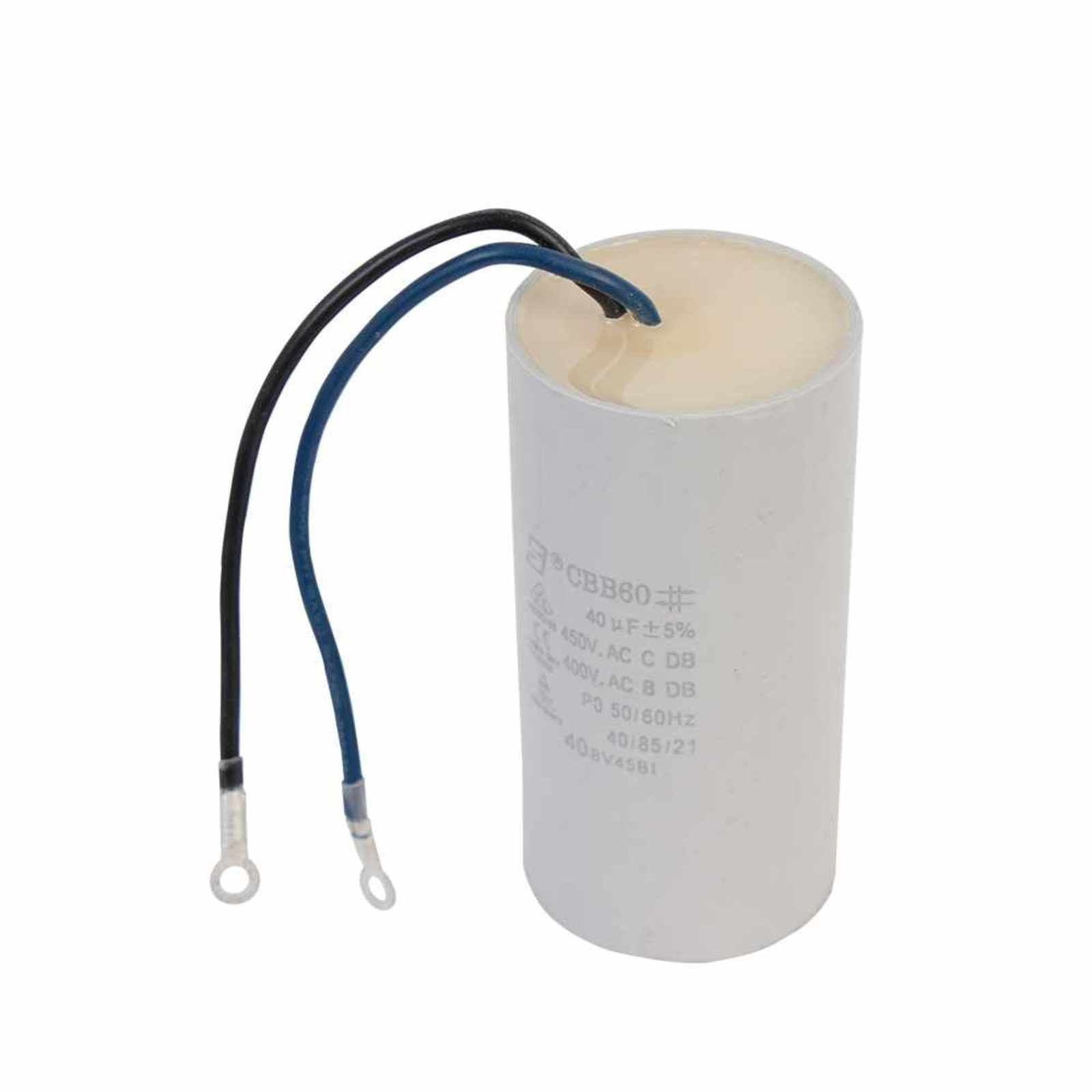 Capacitor 40MF ±5%, 450V, para las bombas ALY15, 20. Modelo: R-ALY20/CAPACITOR