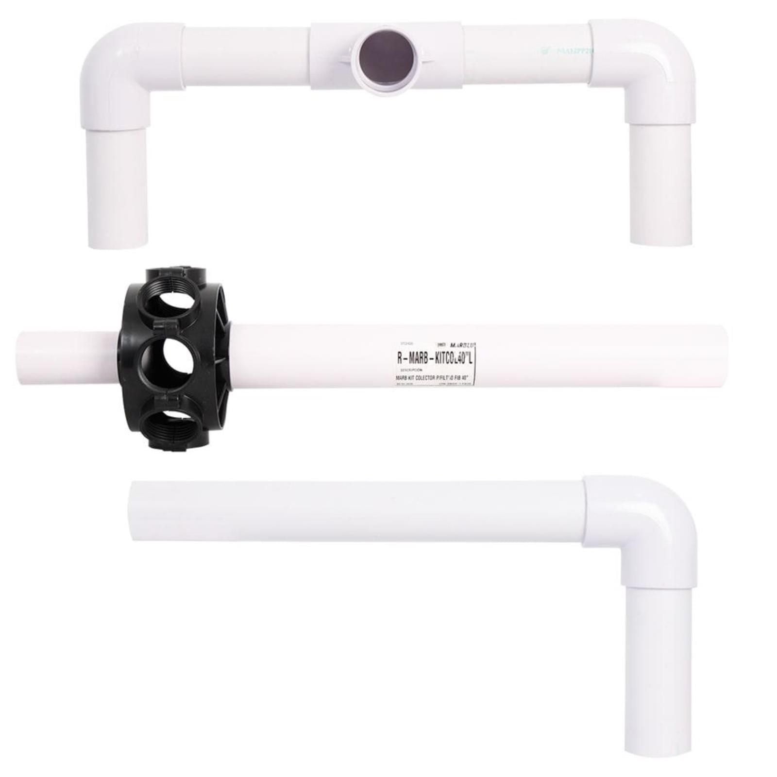 Kit colector para filtro en fibra de vidrio 40". Modelo: R-MARB-KITCOL40"L