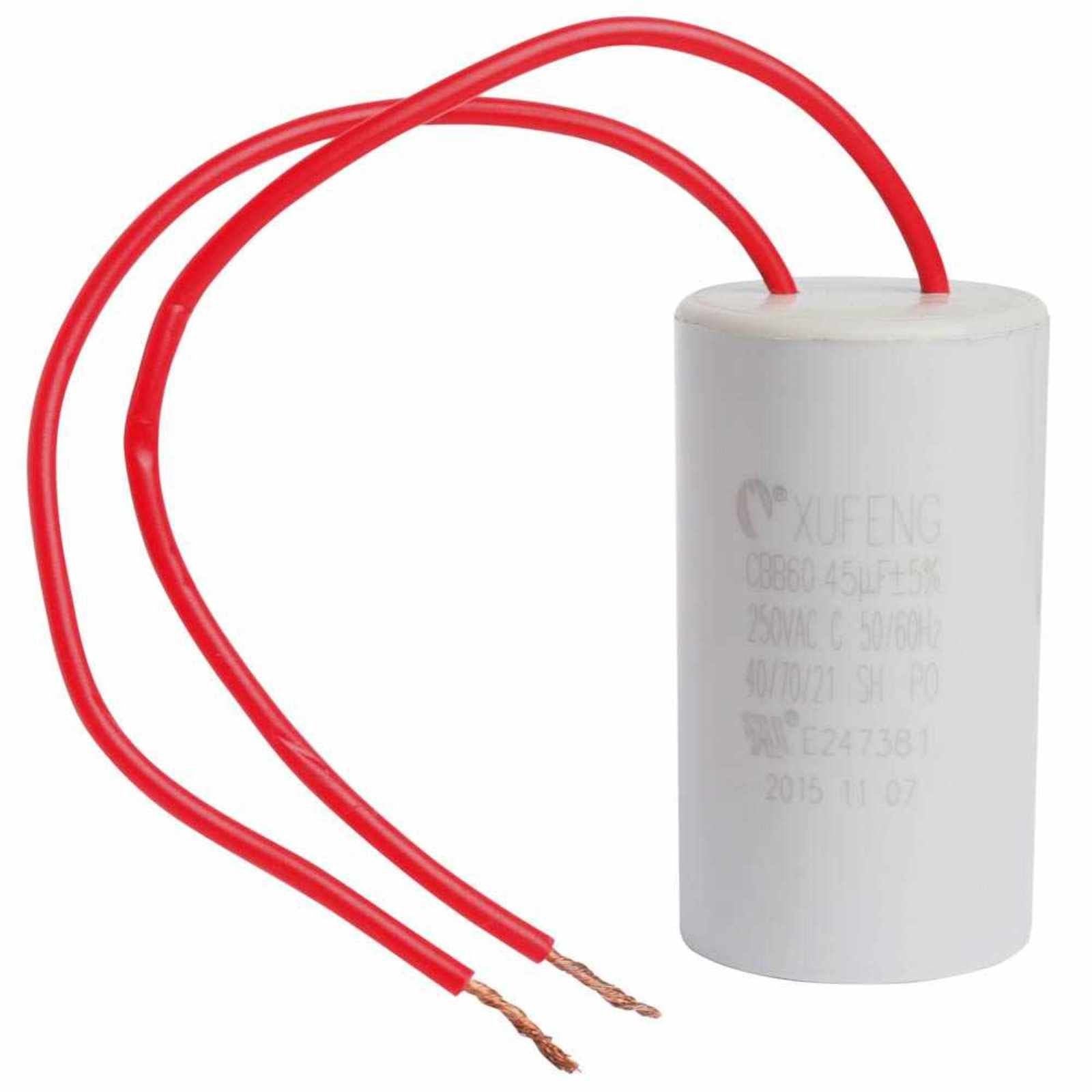 Capacitor 45MF ±5%, 250V,, para la bomba PET13. Modelo: R-PET13-C45UF