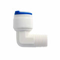 Adaptador codo tipo "L" para ósmosis inversa 400G (RM1/4", T3/8"). Modelo: R-PK-DCC-002C