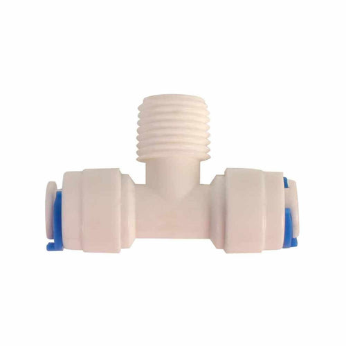 Adaptador tipo "T" para osmosis inversa 100G (T1/4", RM1/4", T1/4"). Modelo: R-PK-DCC-007A