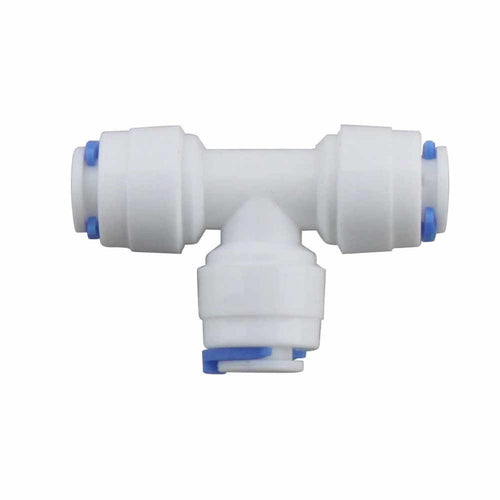 Adaptador tipo "T" para osmosis inversa de 100G (T1/4", T1/4", T1/4"). Modelo: R-PK-DCC-009A