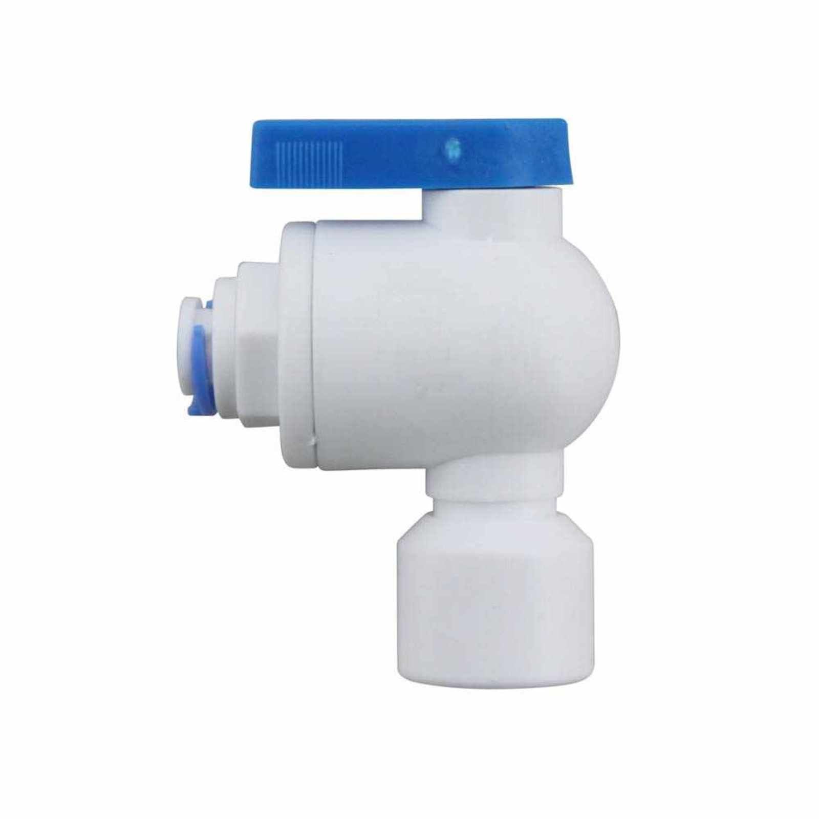 Válvula de esfera para tanque (RH1/4", T1/4") PARA ÓSMOSIS INVERSA. Modelo: R-PK-DCC-024