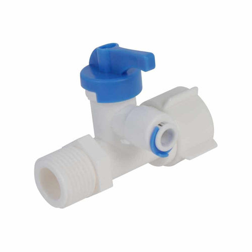 Válvula de alimentación en pvc para sistemas de ULTRAFILTRACIÓN y FILTRACIÓN BÁSICA (RH1/2", RM1/2", T1/4"). Modelo: R-PKMFV-01