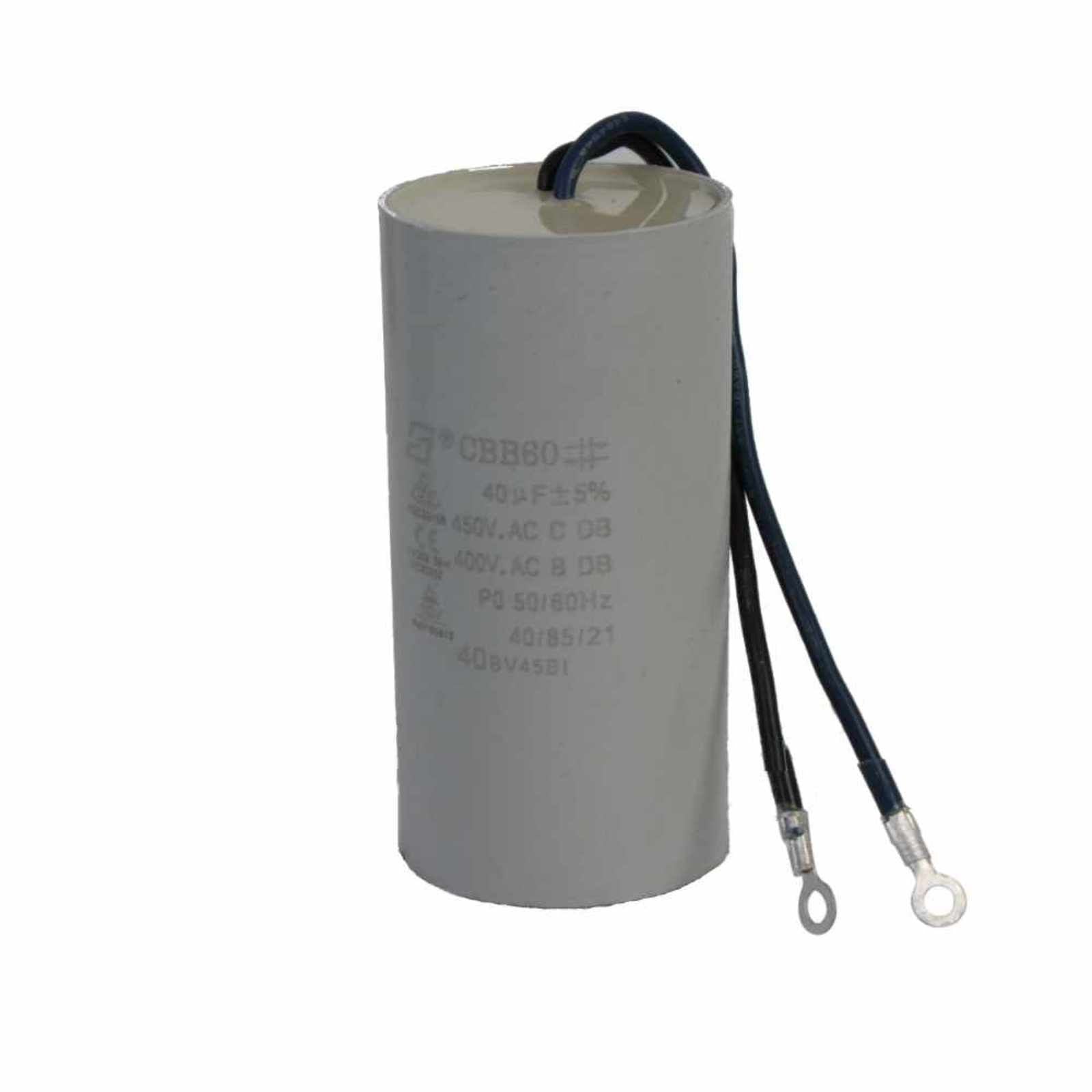 Capacitor 40MF ±5%, 450V, para la bomba SUPRA25. Modelo: R-SUPRA/CAP40MF