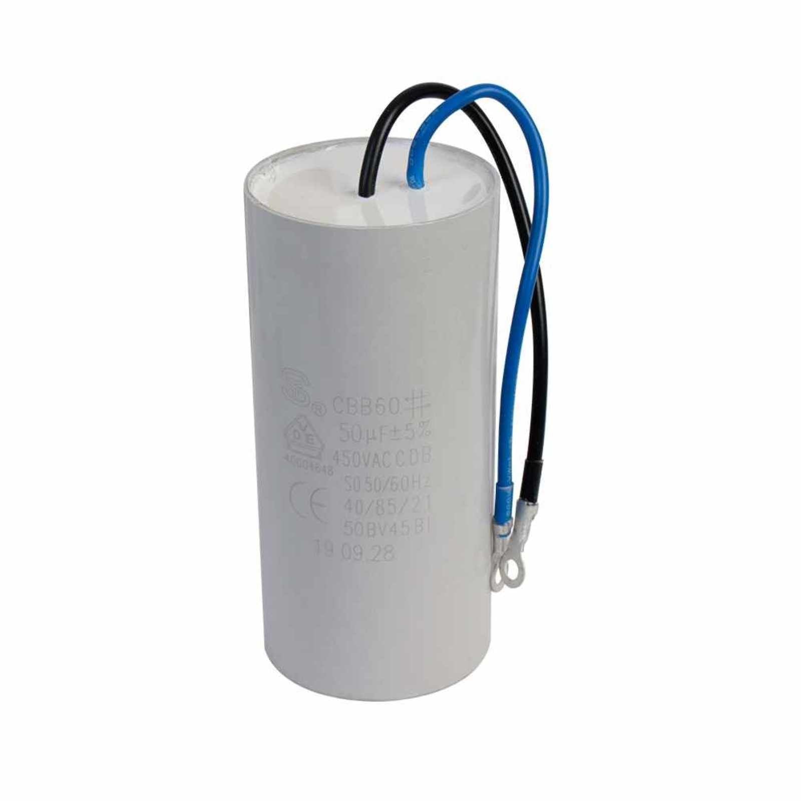 Capacitor 50MF ±5%, 450V, para la bomba SUPRA30. Modelo: R-SUPRA/CAP50MF