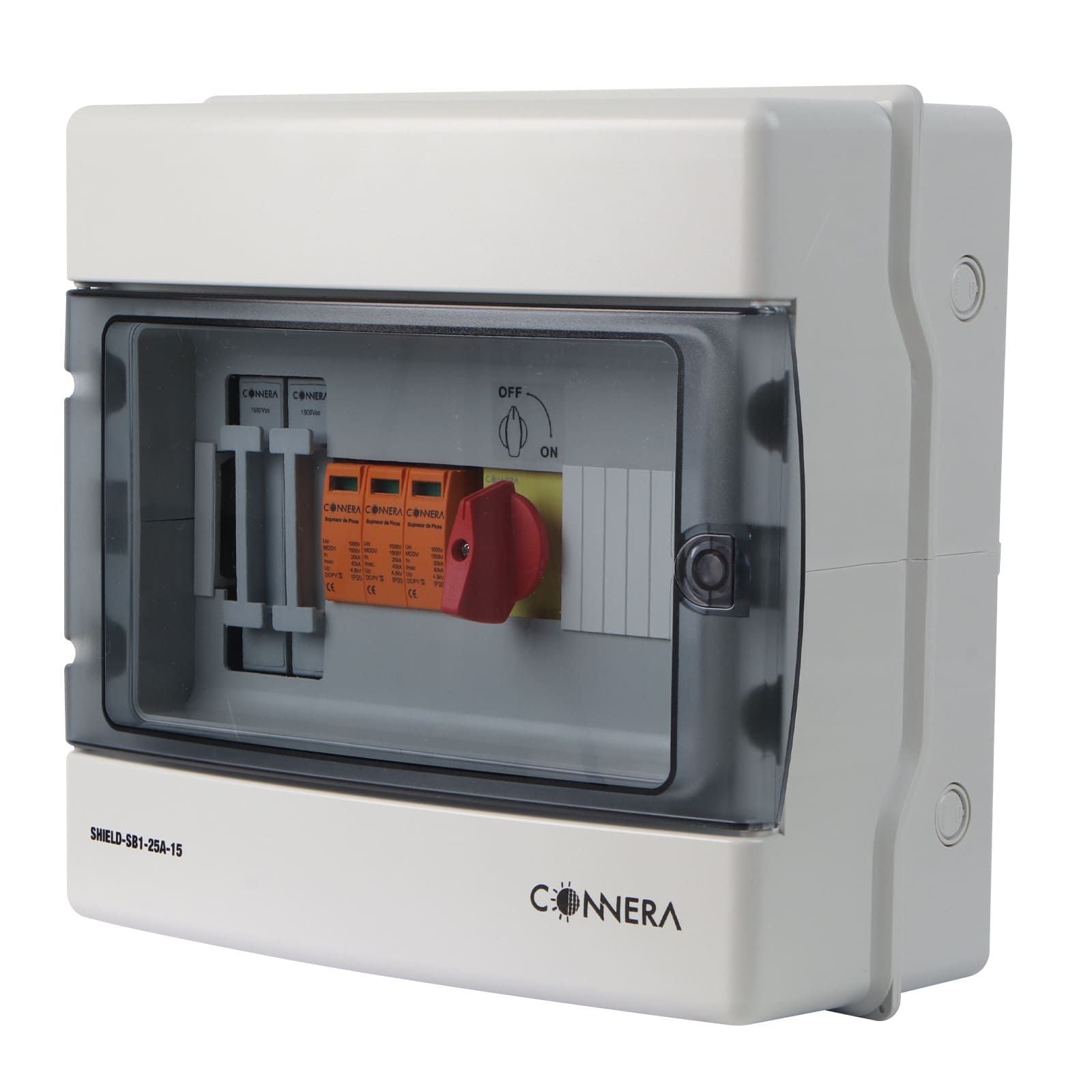 Caja de protección para corriente directa. Modelo: SHIELD-SB1-25A-15