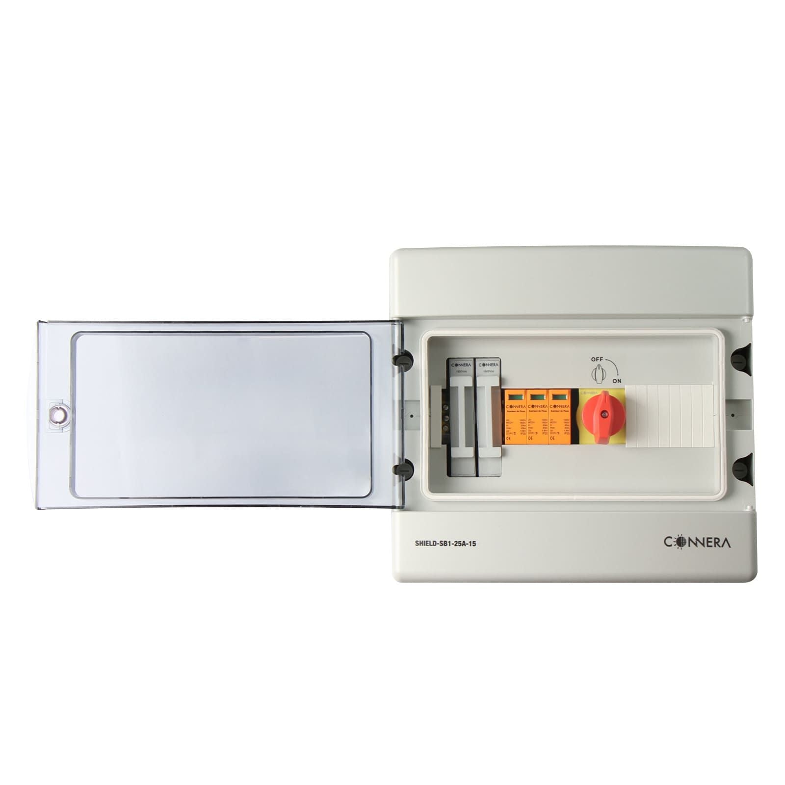 Caja de protección para corriente directa. Modelo: SHIELD-SB1-25A-15