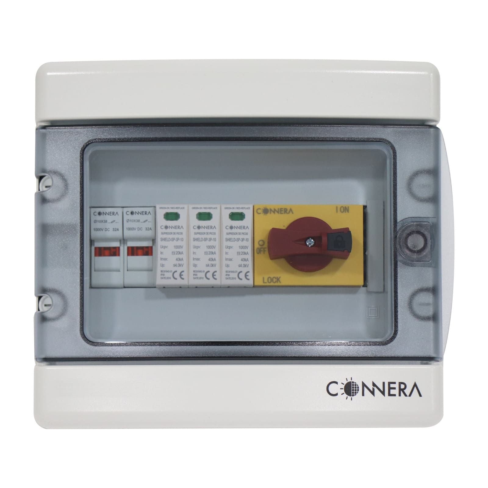 Caja de protección para corriente directa 1500 Vcc. CONNERA. Modelo: SHIELD-SB1/1-1500