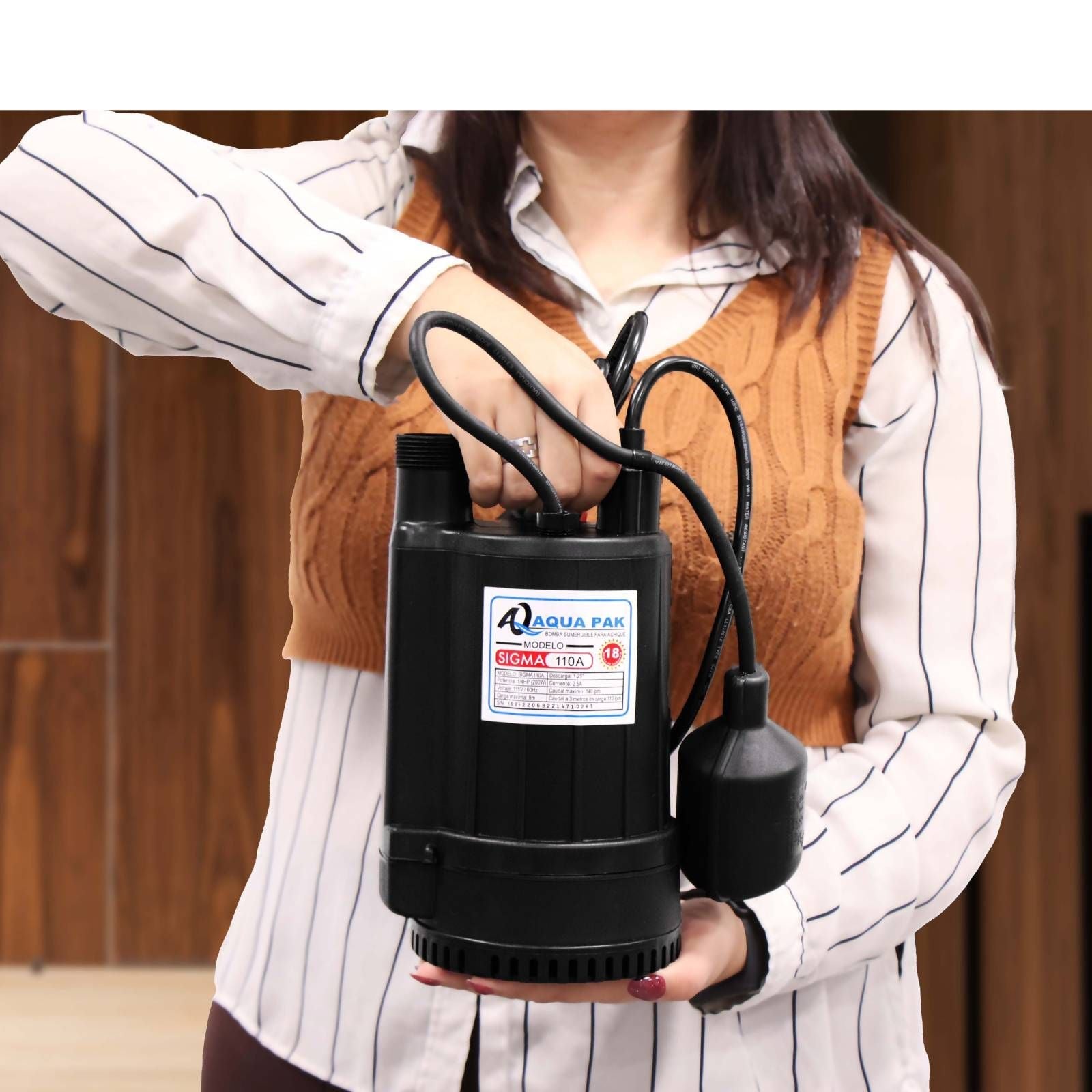 AQUA PAK Modelo SIGMA110A — Motobomba sumergible para efluentes 1/4 HP
