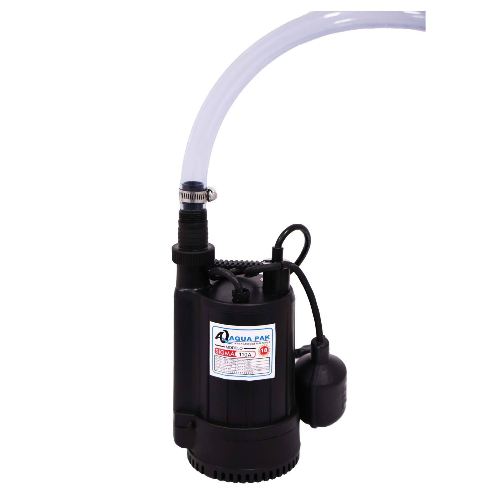AQUA PAK Modelo SIGMA110A — Motobomba sumergible para efluentes 1/4 HP