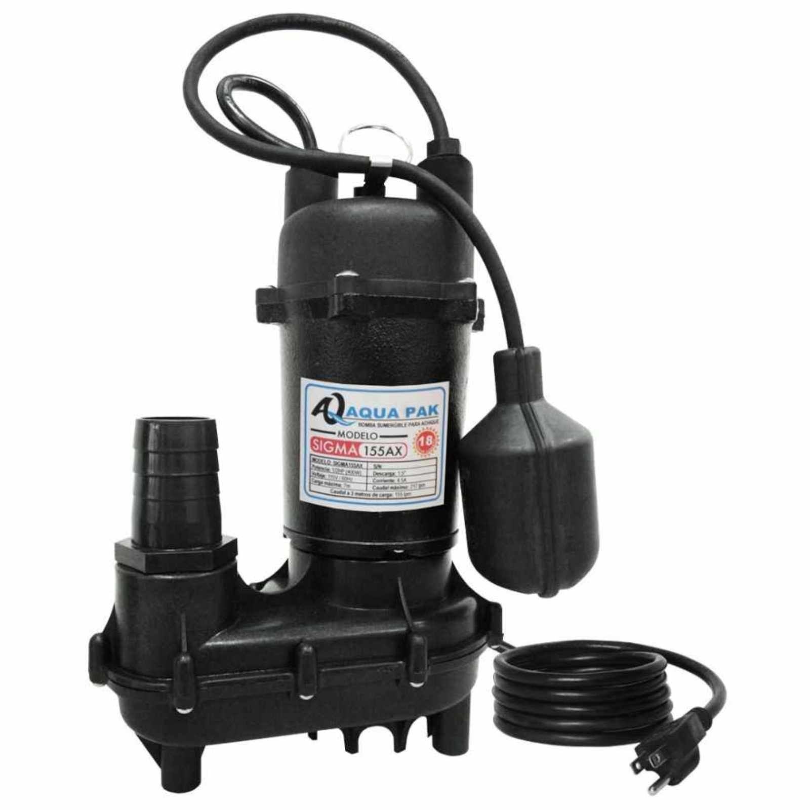 AQUA PAK Modelo SIGMA155AX — Motobomba sumergible para efluentes 1/2 HP