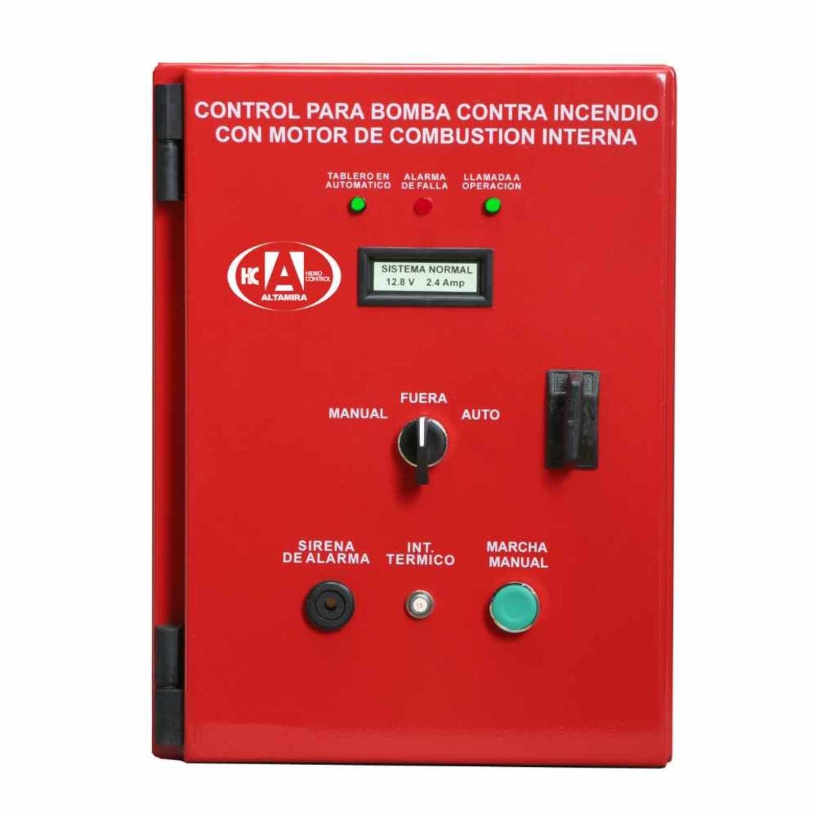 Tablero contra incendio para motor diésel o gasolina. Modelo: TACI-1-PLUS
