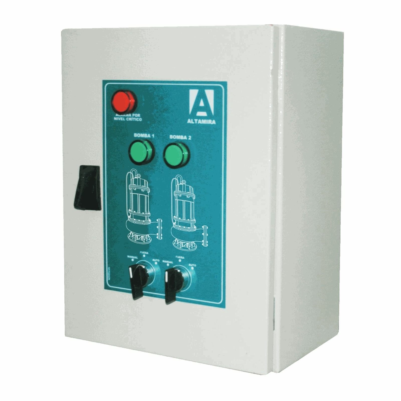 Tablero dúplex alternador-simultaneador para sistema cárcamo. Modelo: TASA2 103220C/DST