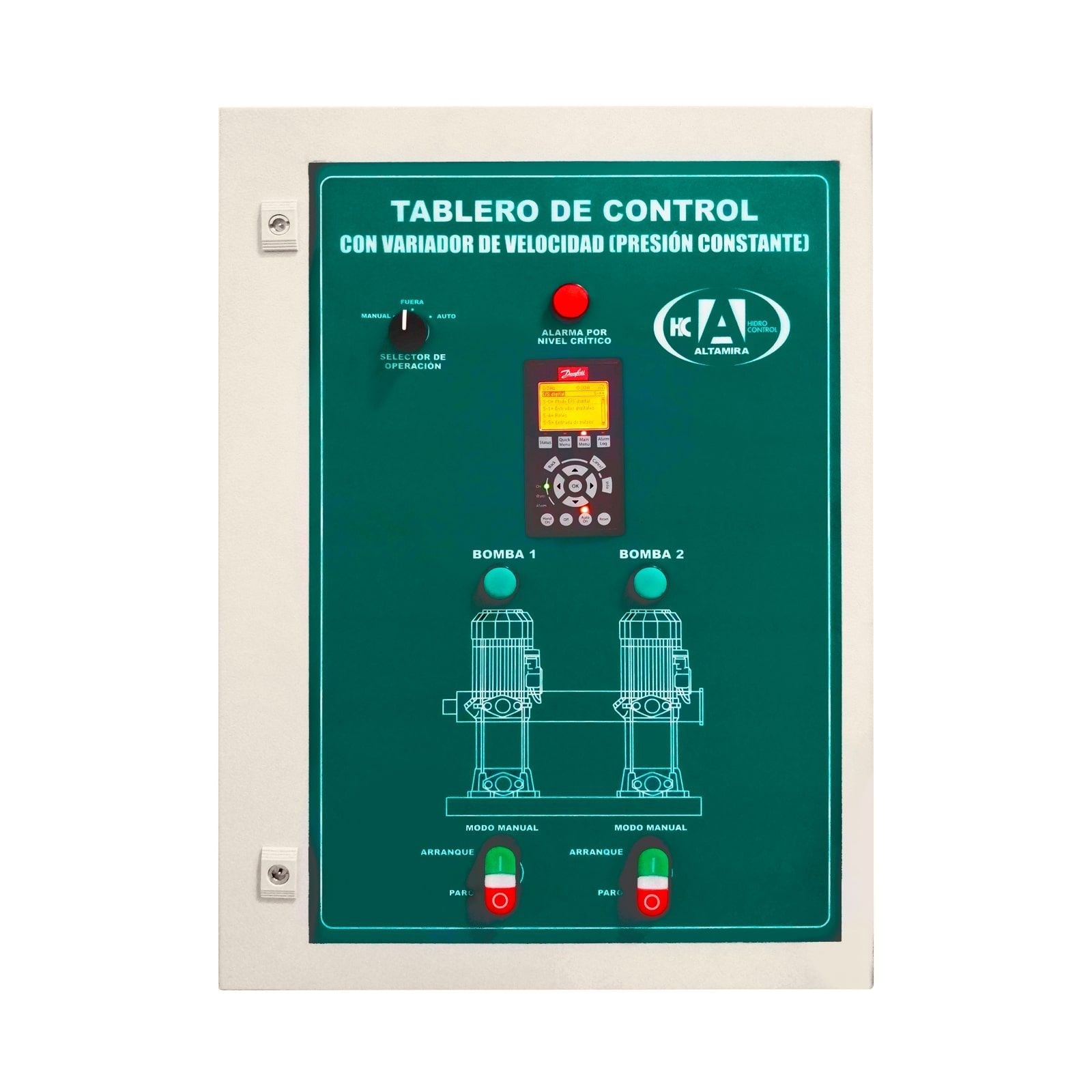 Tablero dúplex alternador-simultaneador con variador de frecuencia. Modelo: TASA2 23230VV