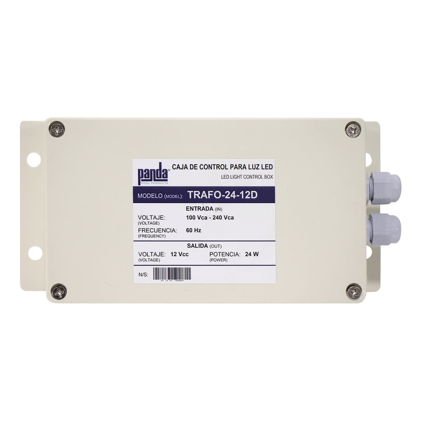 Transformador para lámpara LED. Modelo: TRAFO-24-12D